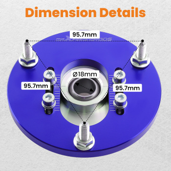 Compatible for BMW E46 320i 323i 328Ci 330xi M3 Coilover Pillowball Front Camber Plate Blue